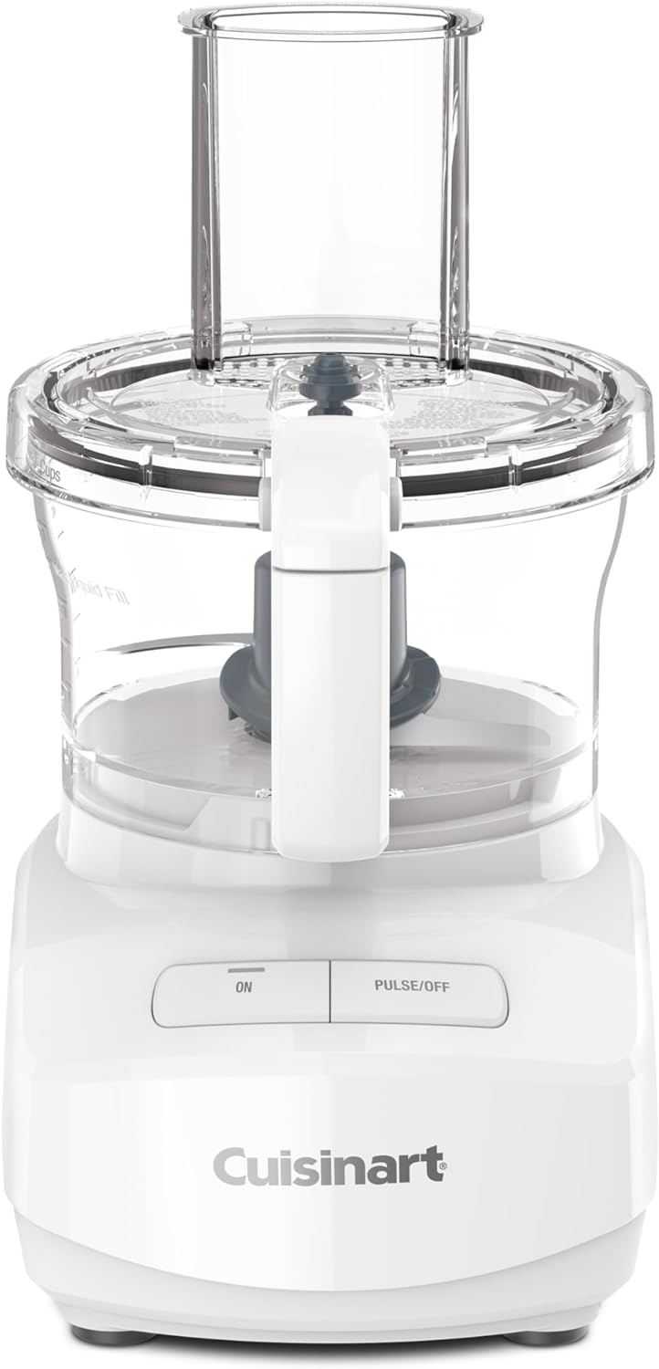 Cuisinart 7 Cup Slim and Modern Food Processor with Two Easy Controls and Universal Blade for Chopping, Mixing and Dough (White)