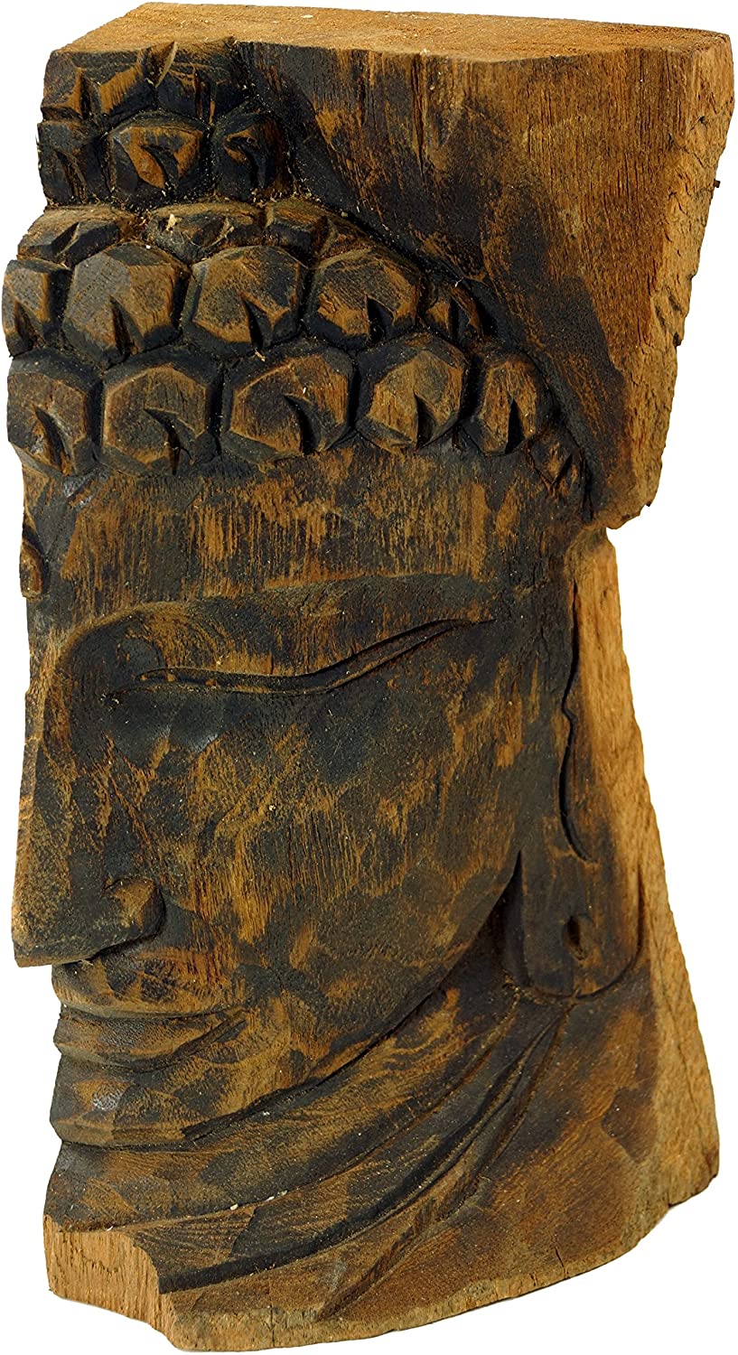 Guru Shop Buddha, Carved from Trunk Carved Number 4 32X16X15 cm Buddha Statues