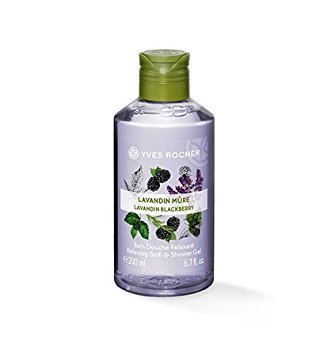 Yves Rocher LES PLAISIRS NATURE Shower Bath Lavender Blackberry Aroma Foam Bath & Nourishing Shower Gel 1 x Bottle 200 ml