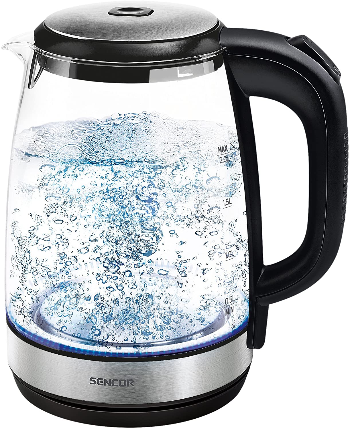 Sencor SWK 2080BK Glass Electric Kettle, Capacity 2.0 L, The Watermark on both sides