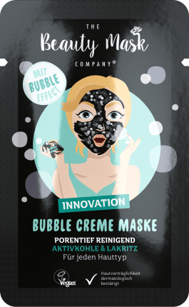 THE Beauty Mask COMPANY Maske Aktivkohle & Lakritz Bubble Creme, 10 ml