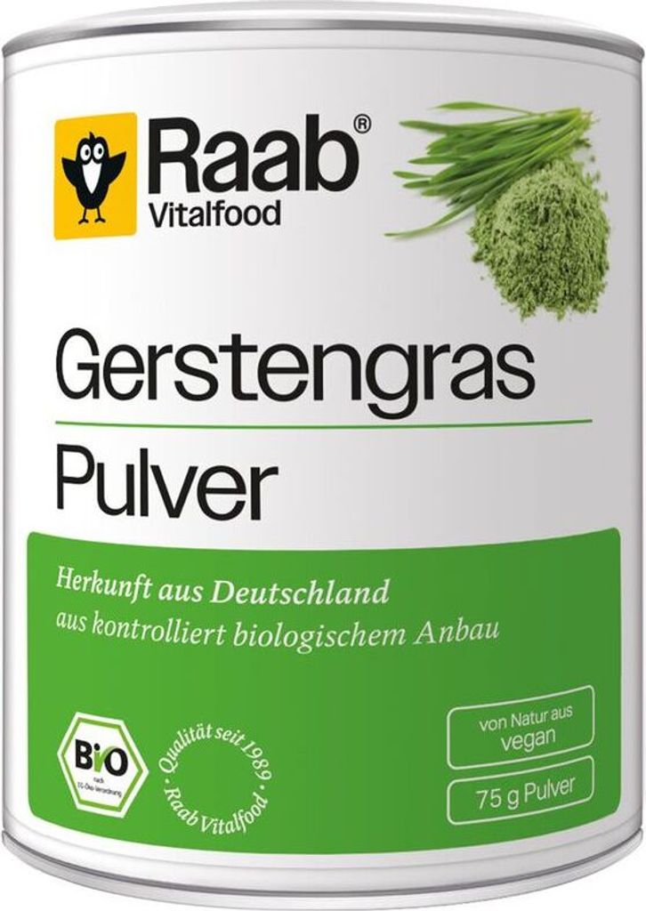 Raab Vitalfood Gerstengras Pulver -- 75g x 6  - 6er Pack VPE