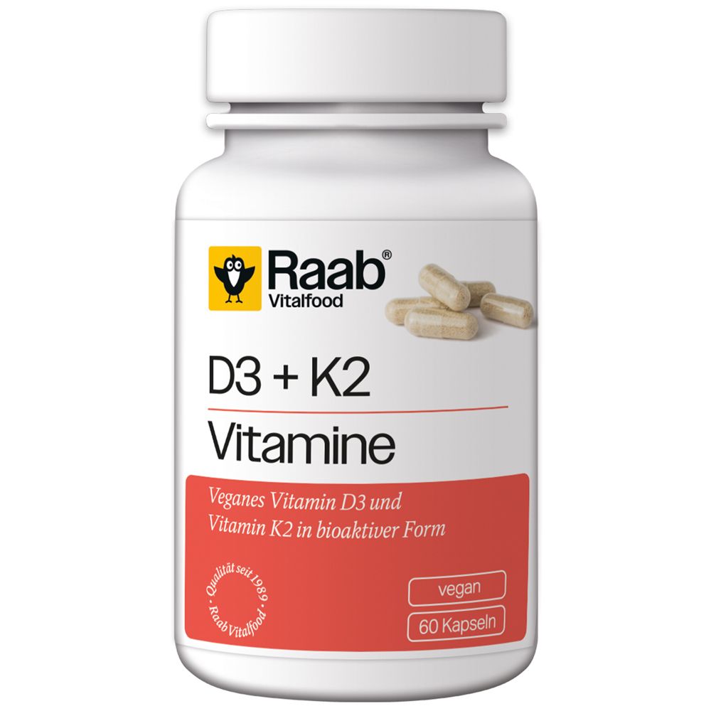 Raab Vitalfood® Vitamin D3 + K2 Kapseln
