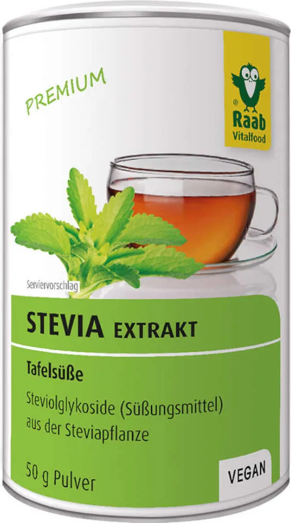 Raab Vitalfood Stevia Extrakt Streuer 50g