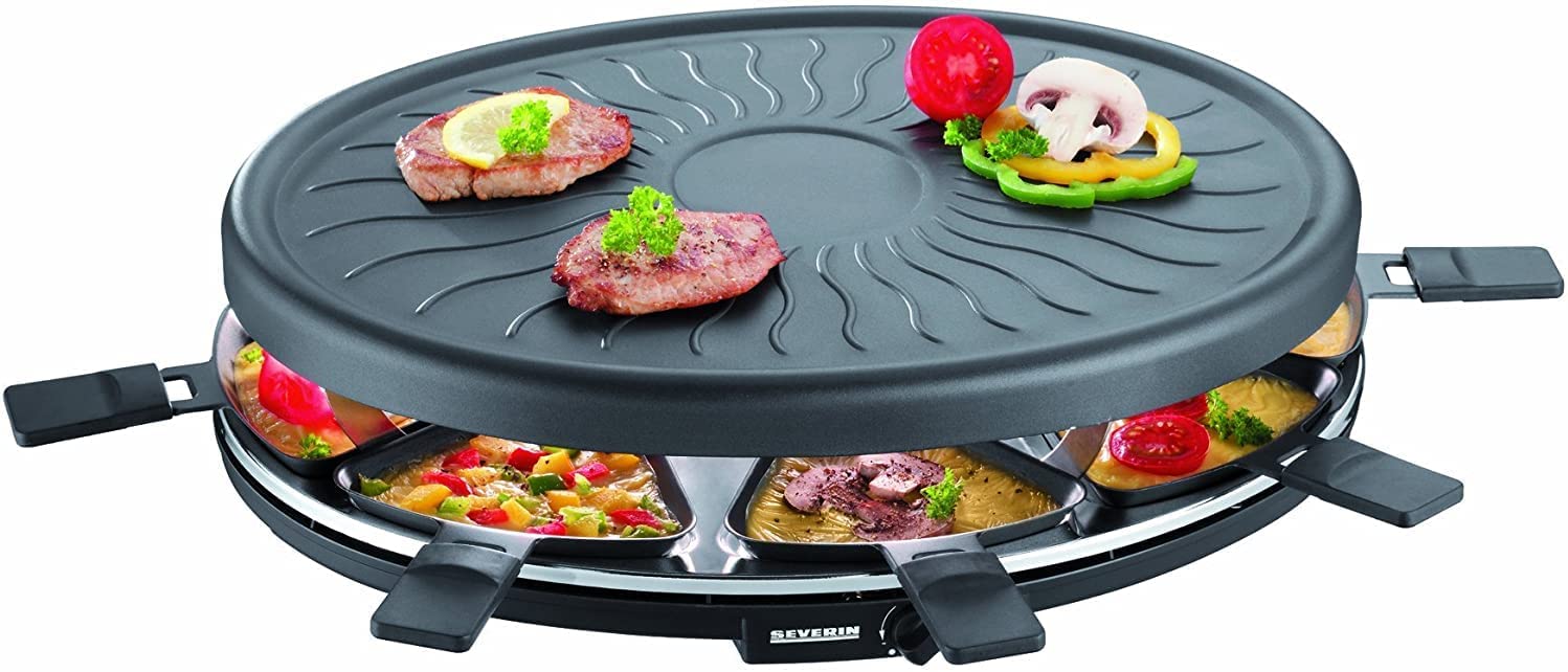 SEVERIN raclette party grill, approx. 1,100 W, incl. 8 pans, RG 2681