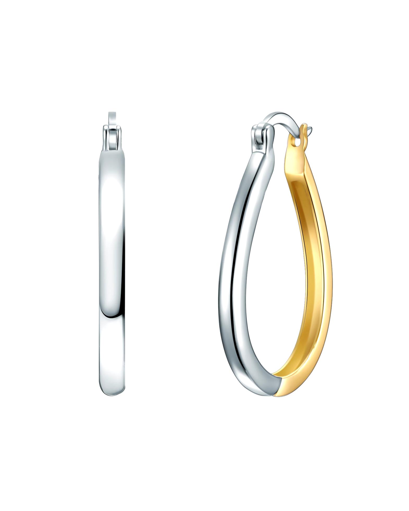 Rafaela Donata hoop earrings sterling silver in silver/yellow gold