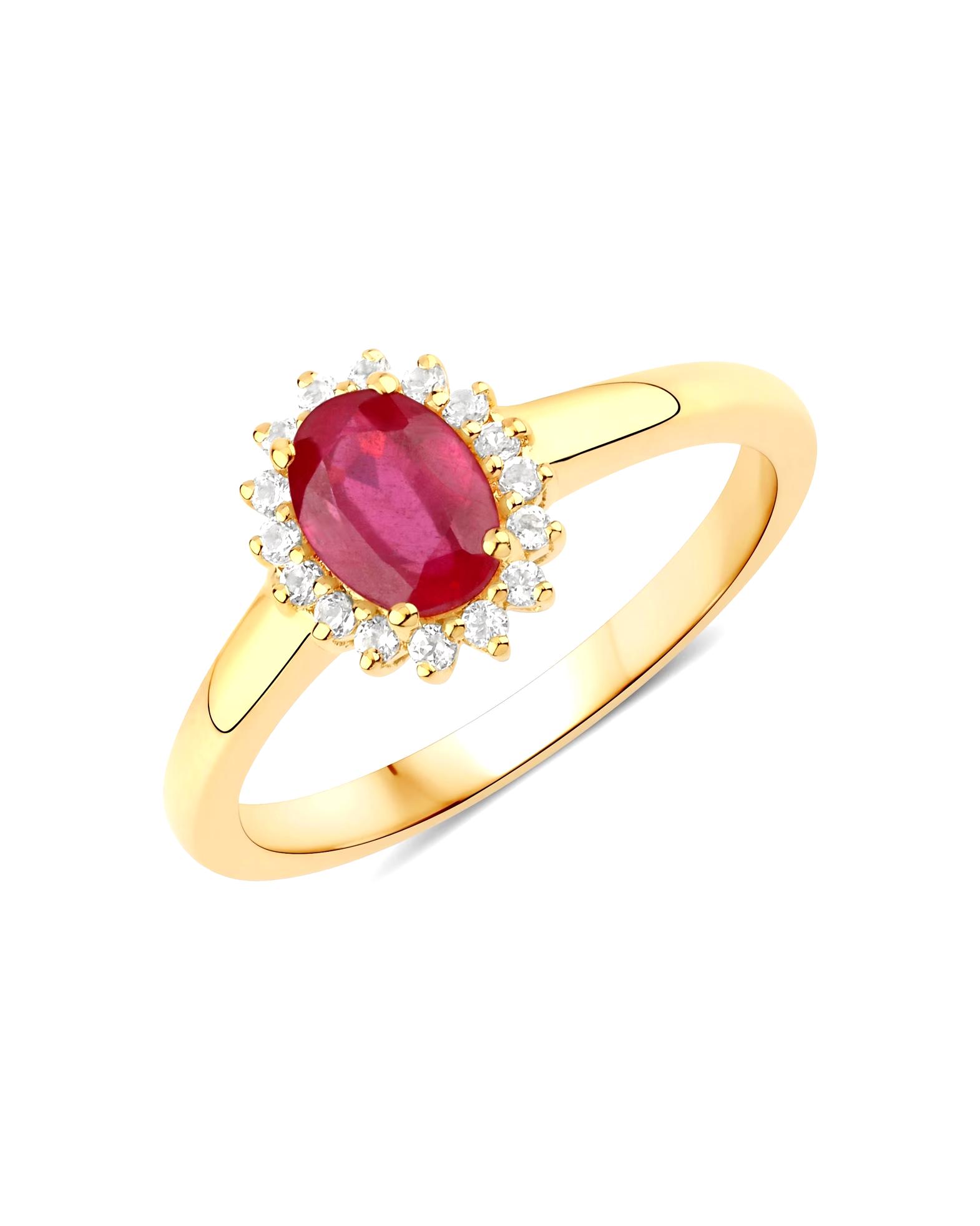 Rafaela Donata Ring Ring Sterling Silver Ruby (glass filled) in Yellow Gold