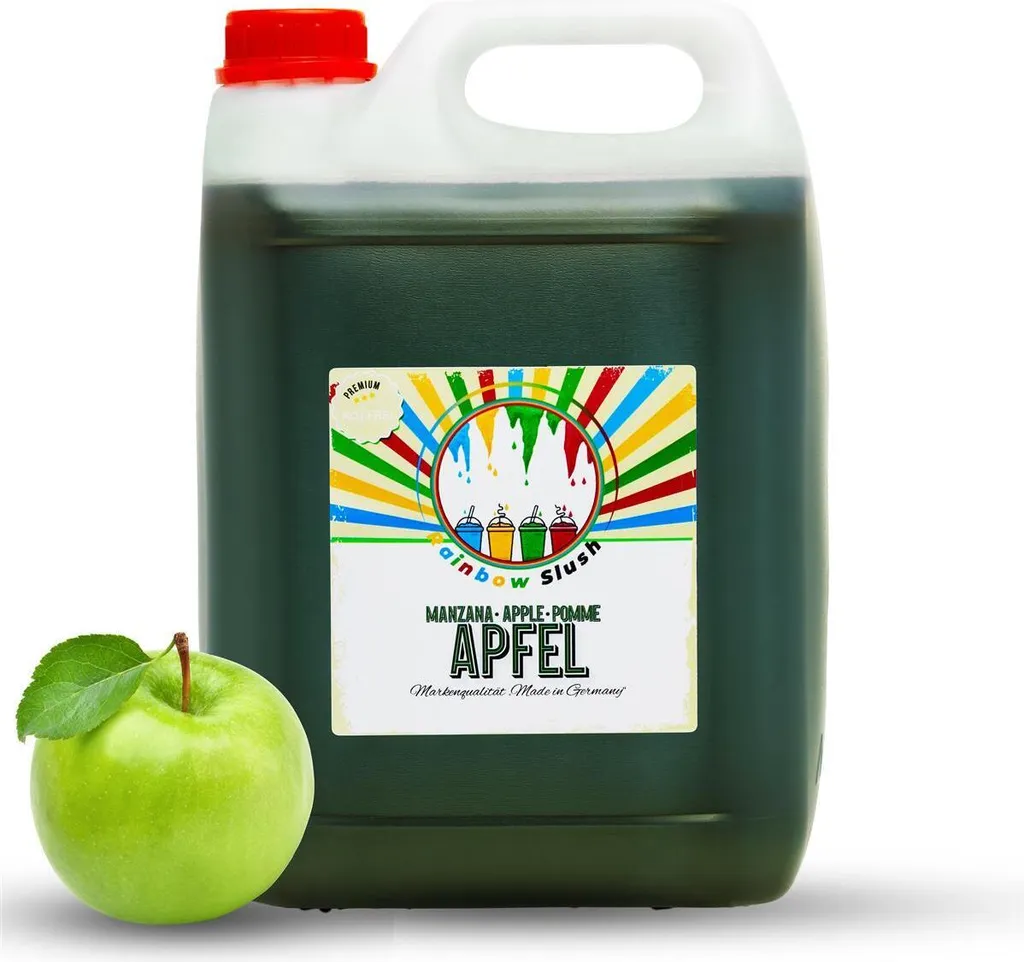 Rainbow Slush Sirup 5L AZO FREI | Apfel  | Konzentrat für Slushy Maker Eis Slushmaschinen Eismaschinen Getränke 1:5