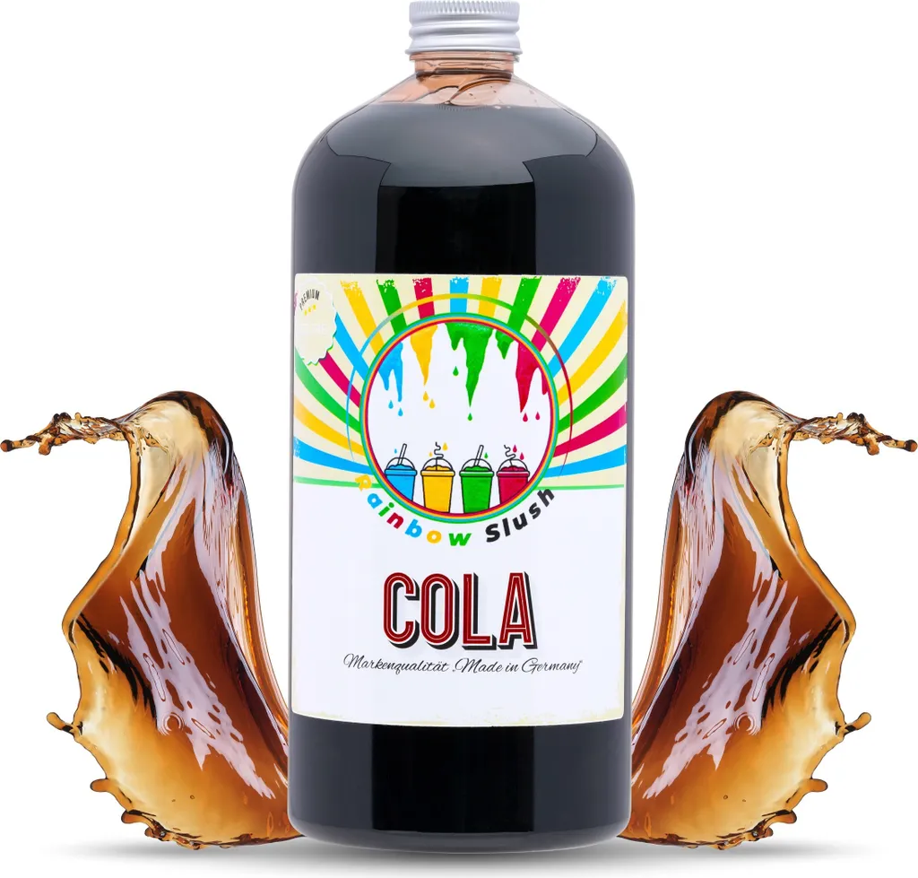Rainbow Slush Sirup AZO FREI | Geschmack Cola |1 Liter Konzentrat für Slushy Maker Eis Slushmaschinen Eismaschinen Getränke 1:5