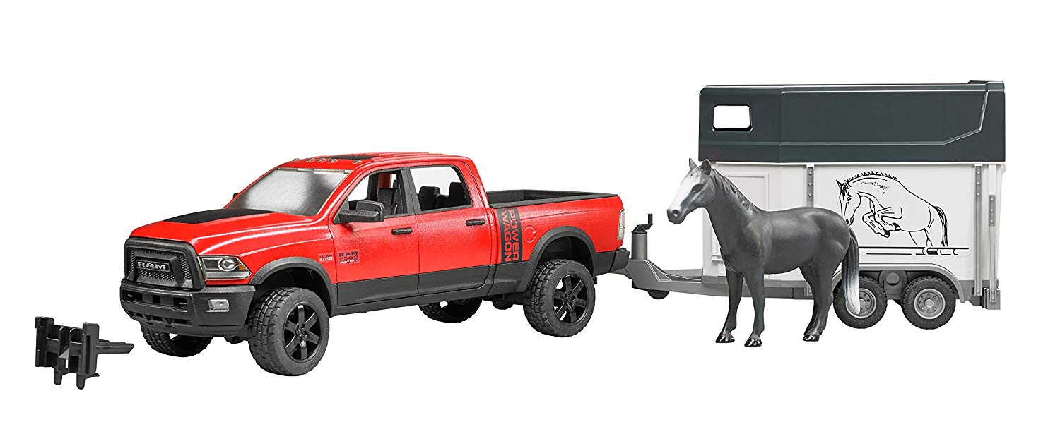 Bruder Ram Power Wagon With Horse Trailer And Horse