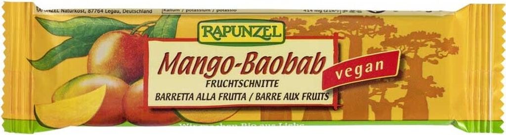 Rapunzel - Fruchtschnitte Mango-Baobab - 40g