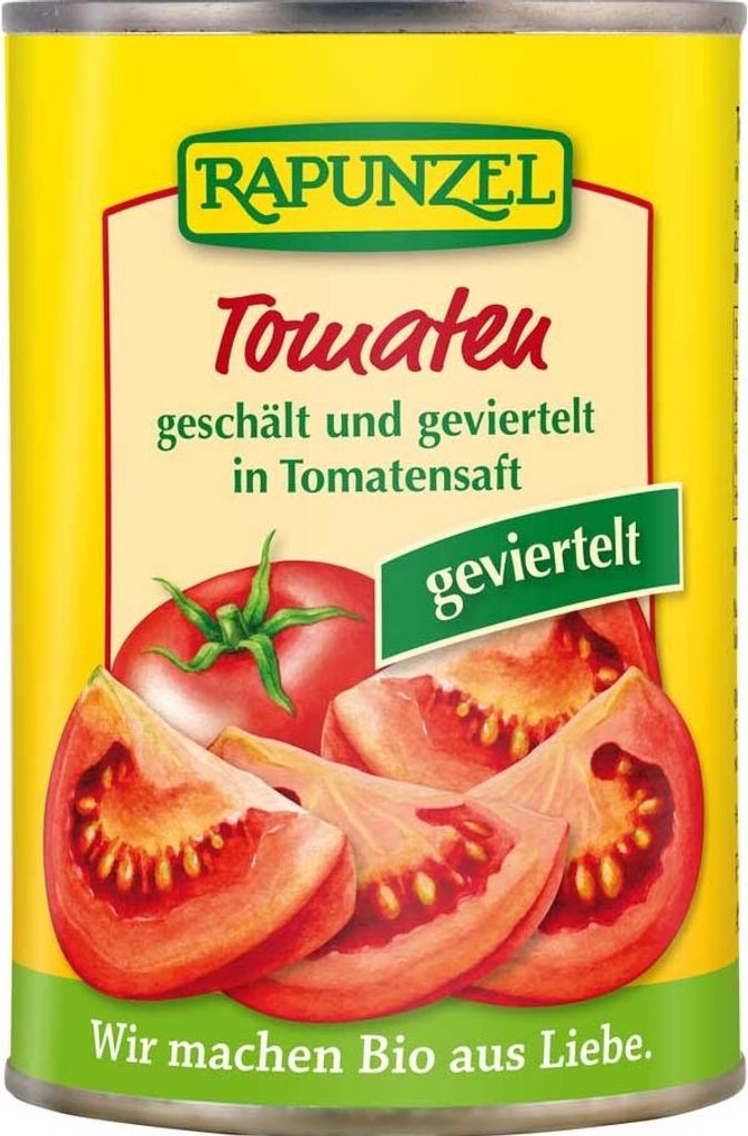 Rapunzel - tomatoes quartered - 400g