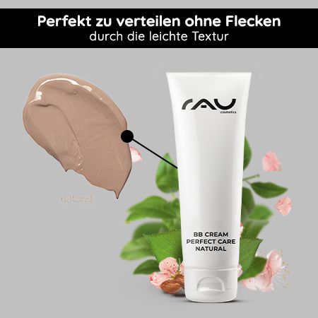 RAU Cosmetics BB Cream Natural - good coverage make-up, care, UV protection - tinted day cream 5in1 75 ml