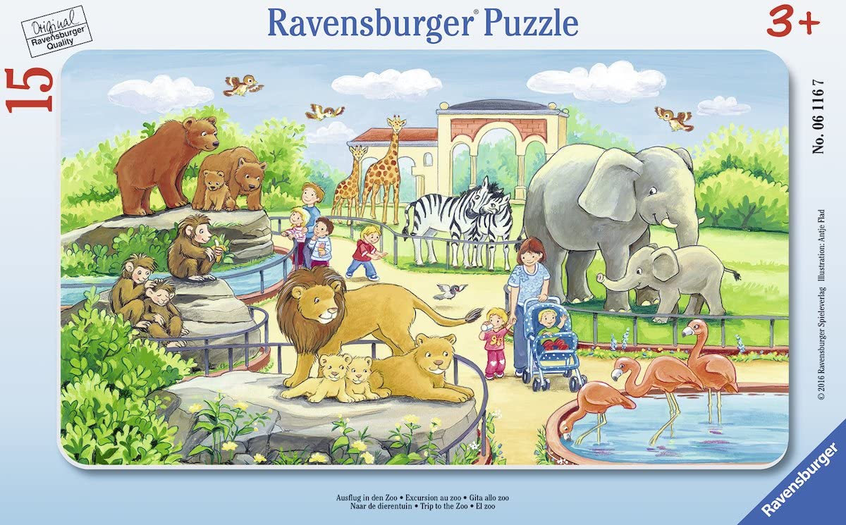 Ravensburger Trip To The Zoo Jigsaw Puzzle Piece Puzzle In A Frame
