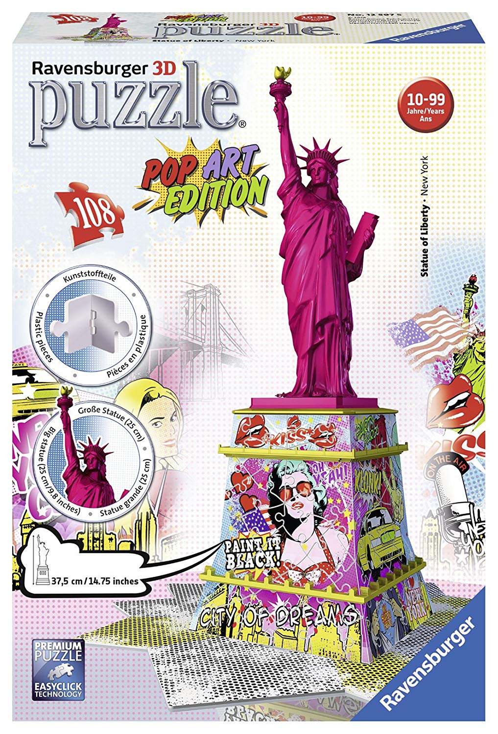 Ravensburger 3D Puzzle Statue Of Liberty Pop Art Edition Multi Coloured