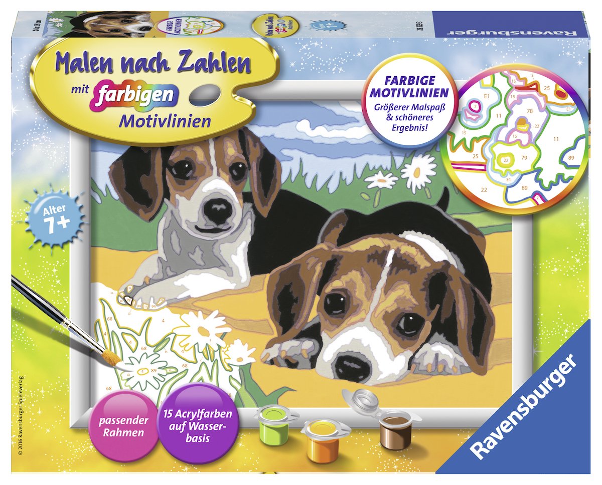 Ravensburger Painting By Numbers Jack Russell Puppies Set