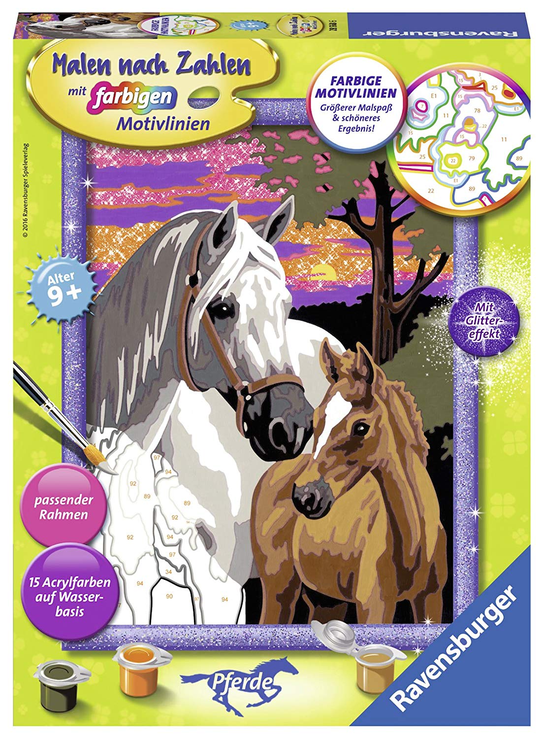 Ravensburger Painting By Numbers Horses In Sunset Paint Set