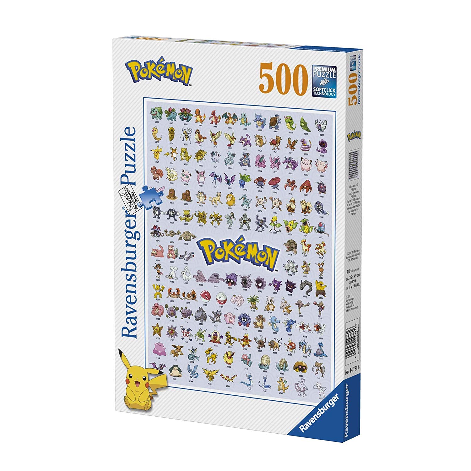 Ravensburger Pokémon Puzzle 1. Generation, 500 Pieces, 14781