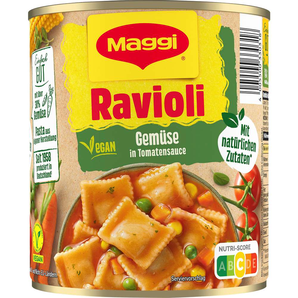 Ravioli, Gemüse