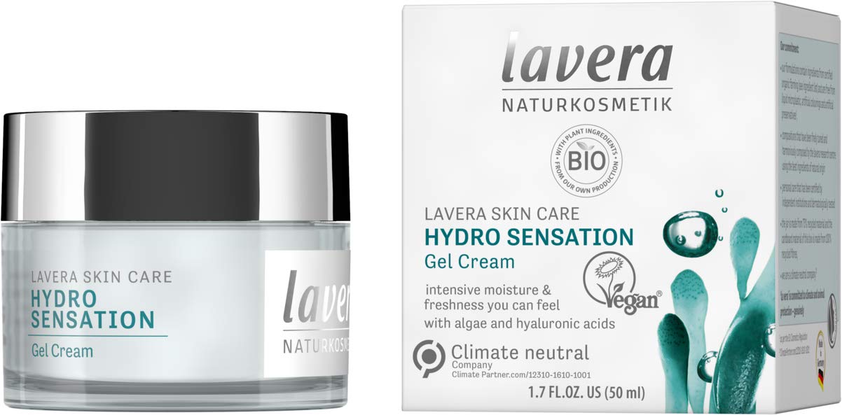 lavera Hydro Sensation Cream Gel with Organic Algae and Natural Hyaluronic Acids Moisturiser Fast Absorbing Natural Cosmetics Vegan Certified 50 ml