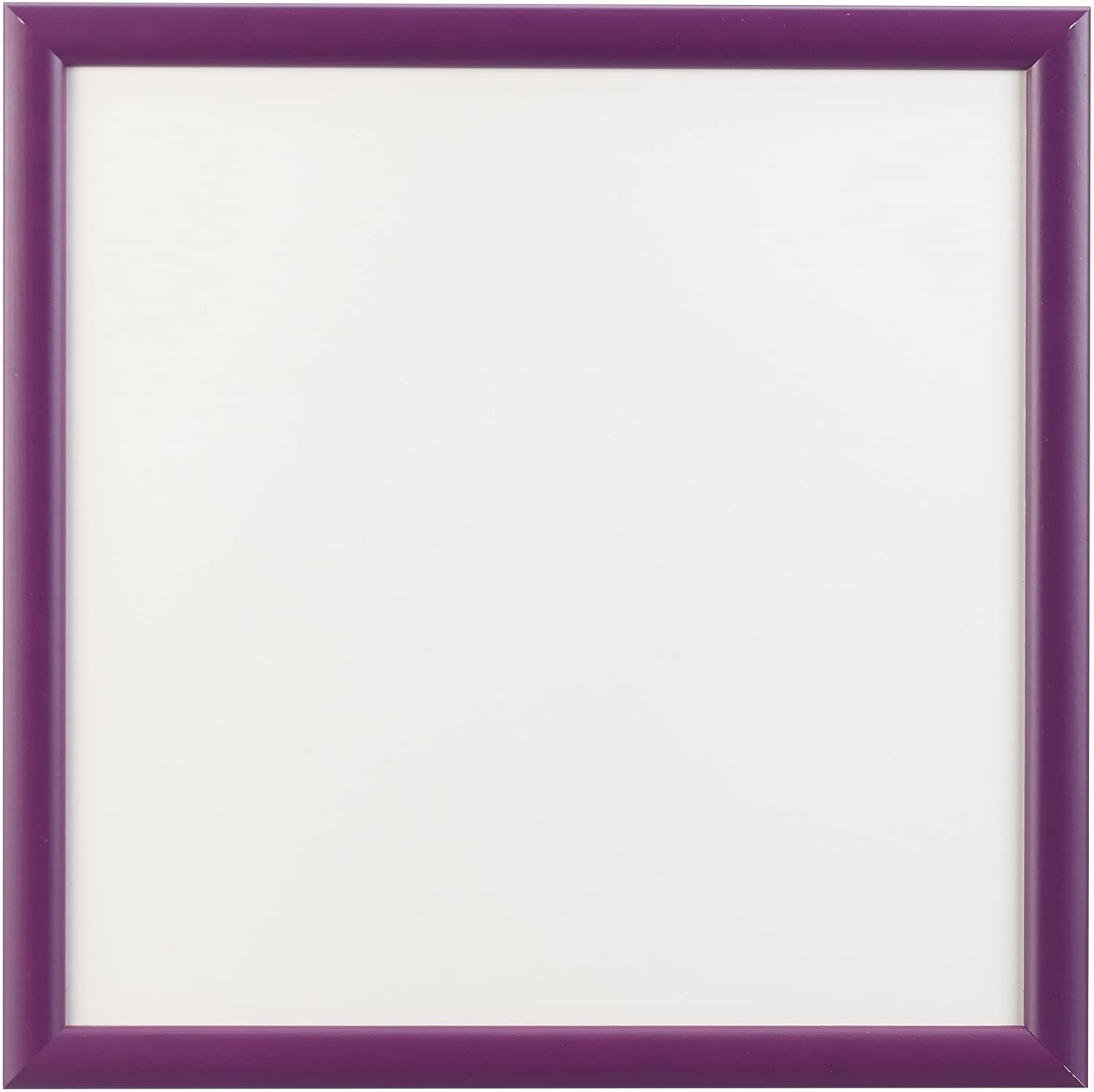 Kalamitica 33 X 33Cm Metallic Plate With Violet Wooden Frame - White