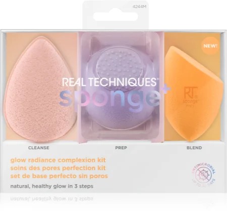 Real Techniques Sponge+ Glow Radiance Set with applicators (for a perfect look)
