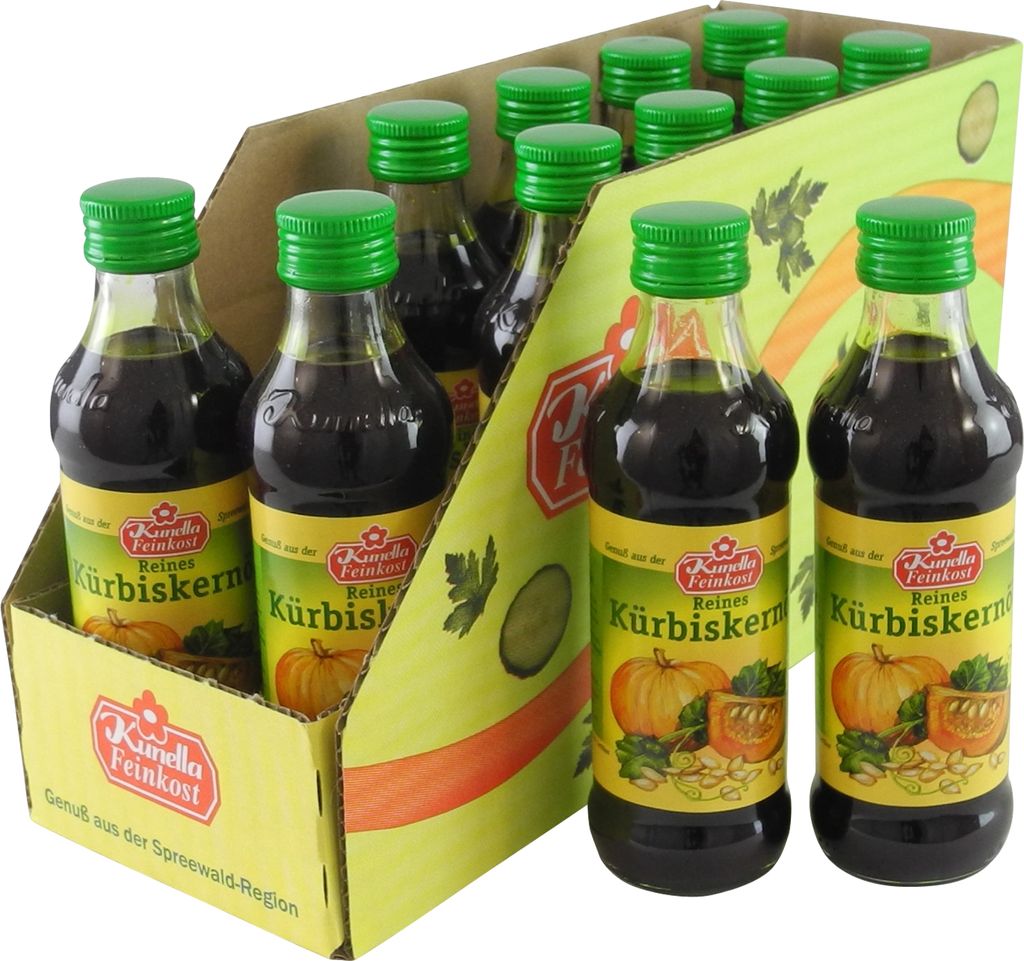 Reines Kürbiskernöl von Kunella Feinkost - 12er Pack (12 Flaschen à 100 ml)