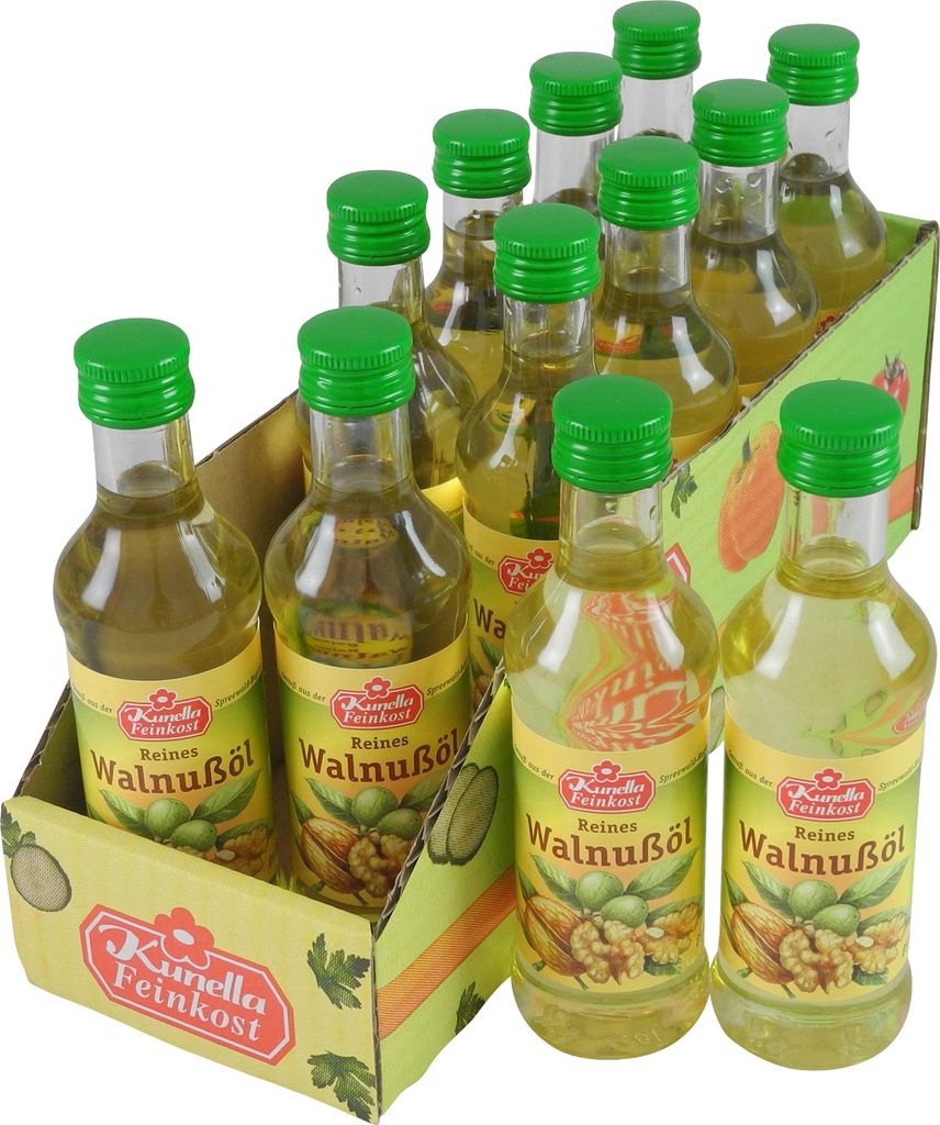 Reines Walnußöl von Kunella Feinkost - 12er Pack (12 Flaschen à 100 ml)