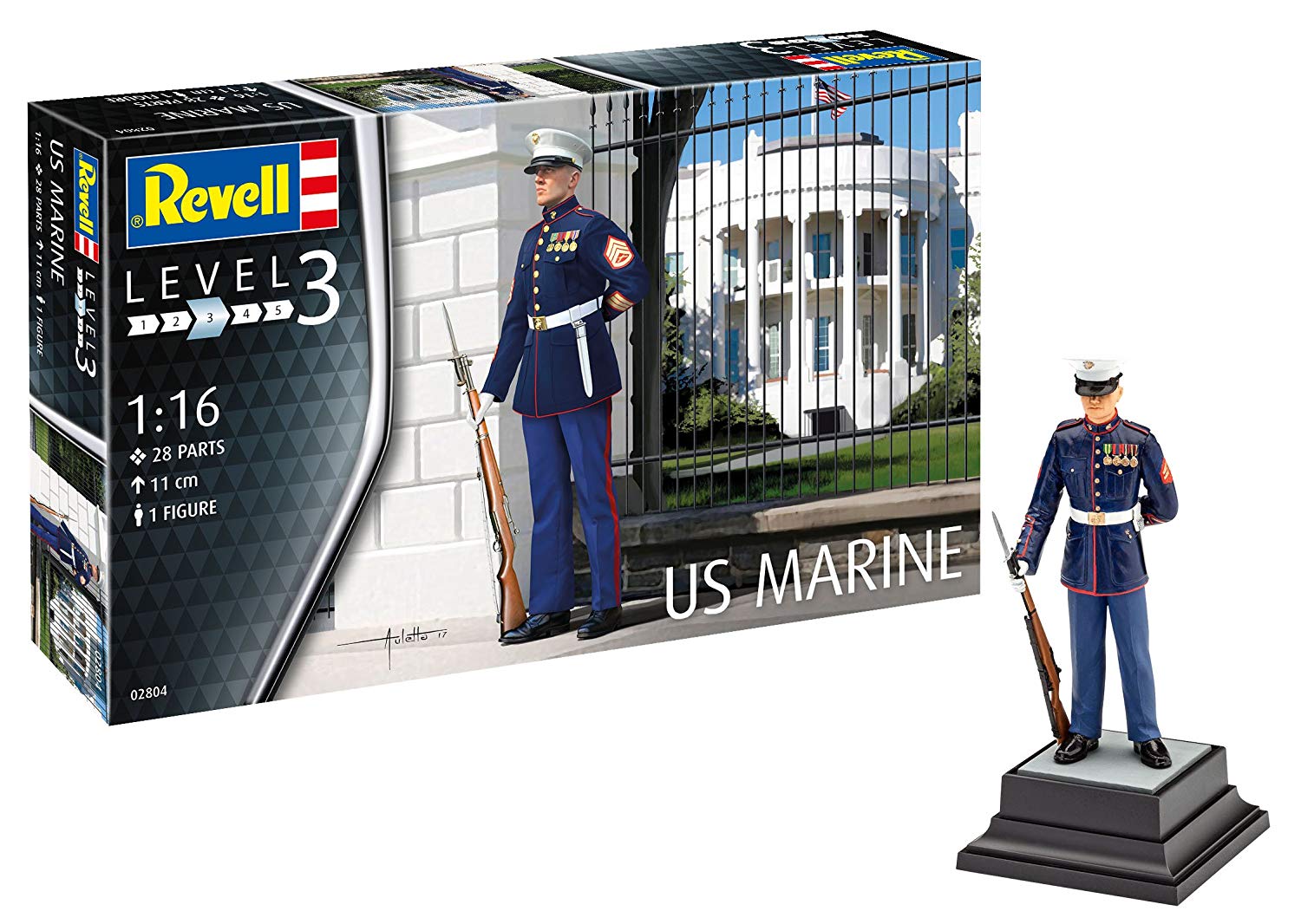 Revell 02804 10 Model Kit 1: 16 Scale Us Marine, Level 3