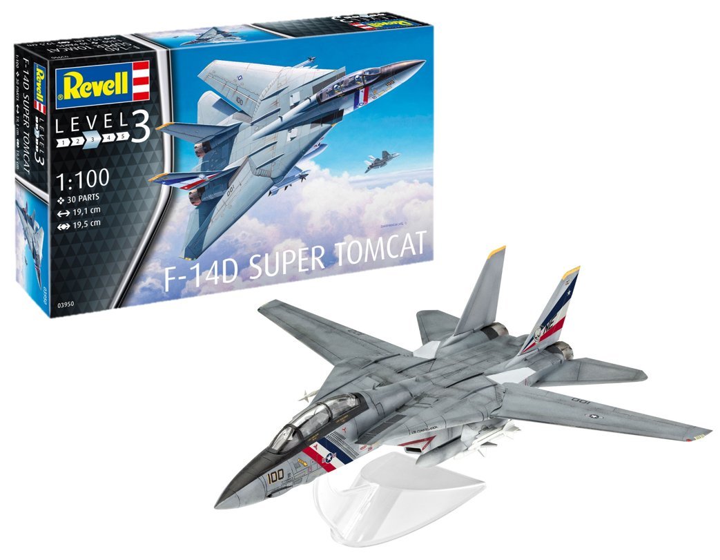 Revell 03950 Toy Plane Model Kit 1: 100 – F 14D Super Tomcat Level 3 Magnet