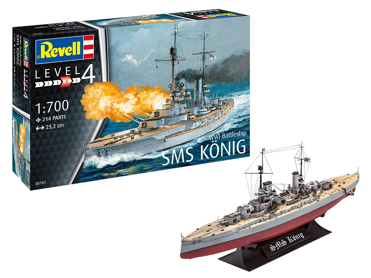 Revell Model Kit Wwi Scale Battleship Sms King Level