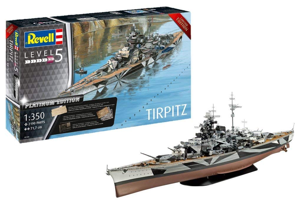 Revell 05160 Tripitz Platinum Edition 14 Tirpitz 1: 350 Scale Model Kit, Le