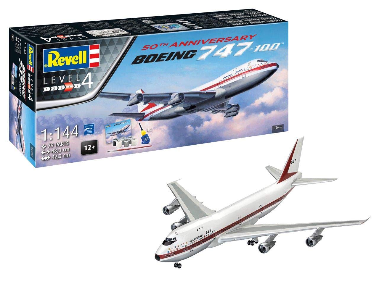 Revell 05686 Anniversary Set Boeing 747-100 50Th Anniversary Accurate Model