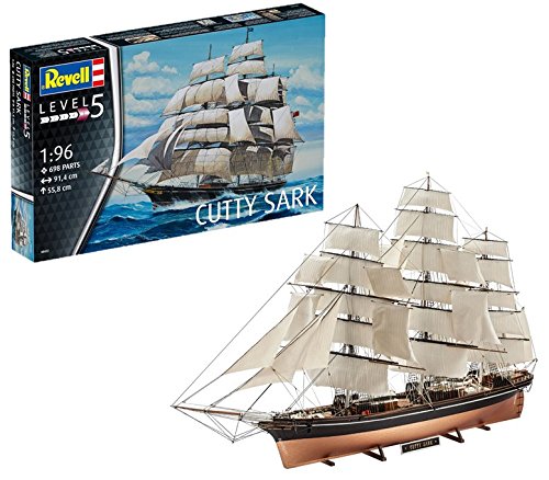 Revell 1: 96 Scale Model Kit 1: 96 – Cutty Sark Ship Sailing Boat, Level 5,