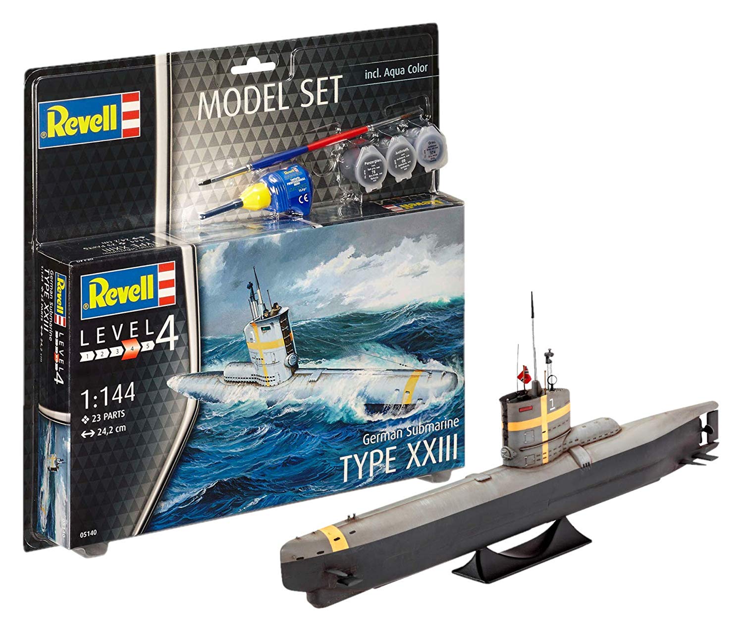 Revell 65140 – Model Kit 1: 144 Scale German Submarine Xxii, Model Kit And 