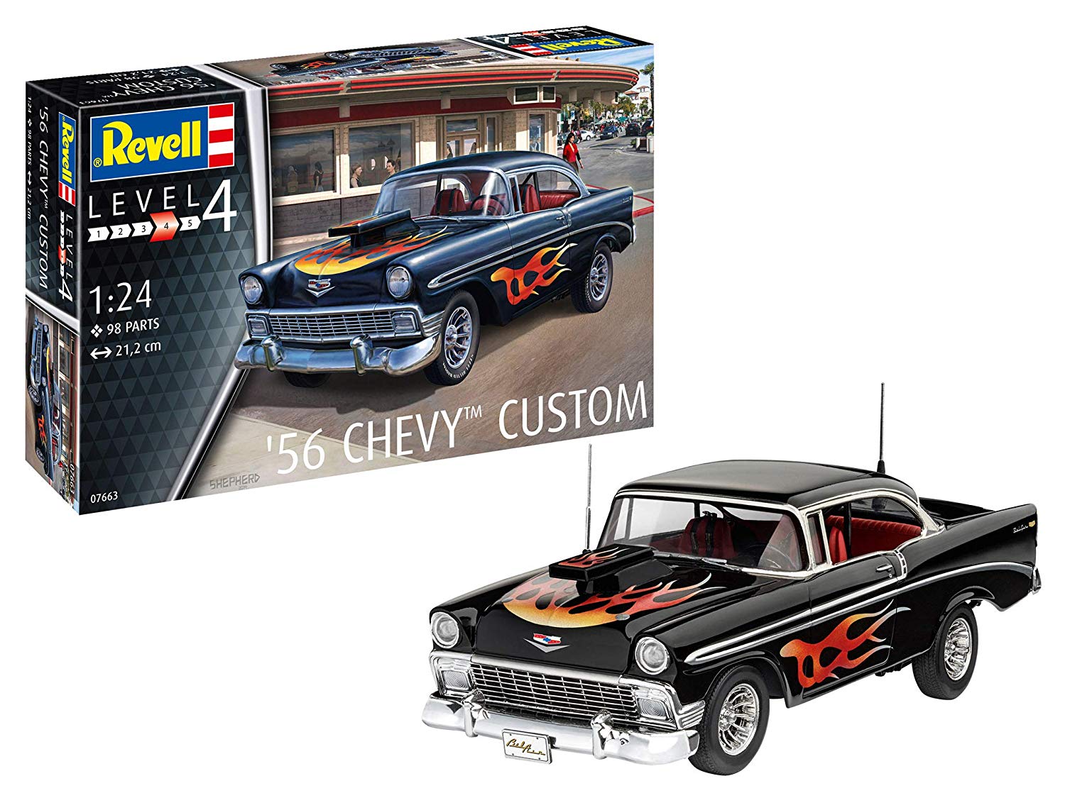 Revell 67663 Model Set 56 Chevy Customs Accurate Advanced Model Kit With B