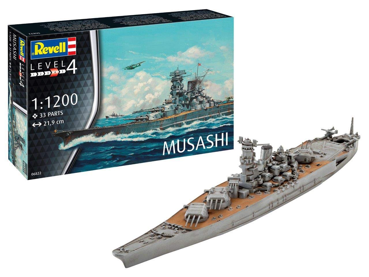 Revell Gmbh 06822 6822-1:1200 Japanese Battleship Musashi Plastic Model 1/1