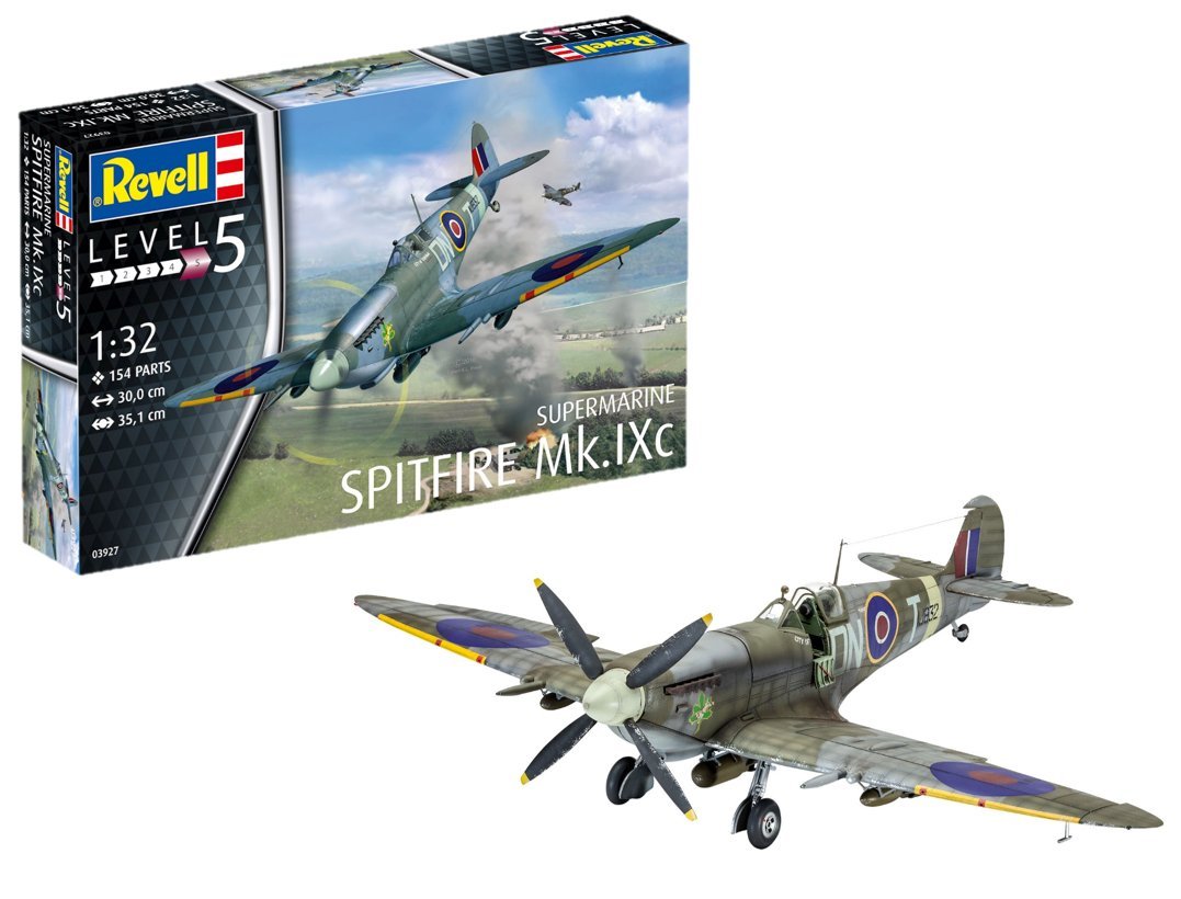 Revell Model Kit 1: 32 – Spitfire Mk. Ixc Plane, 1: 32 Scale Replica With M