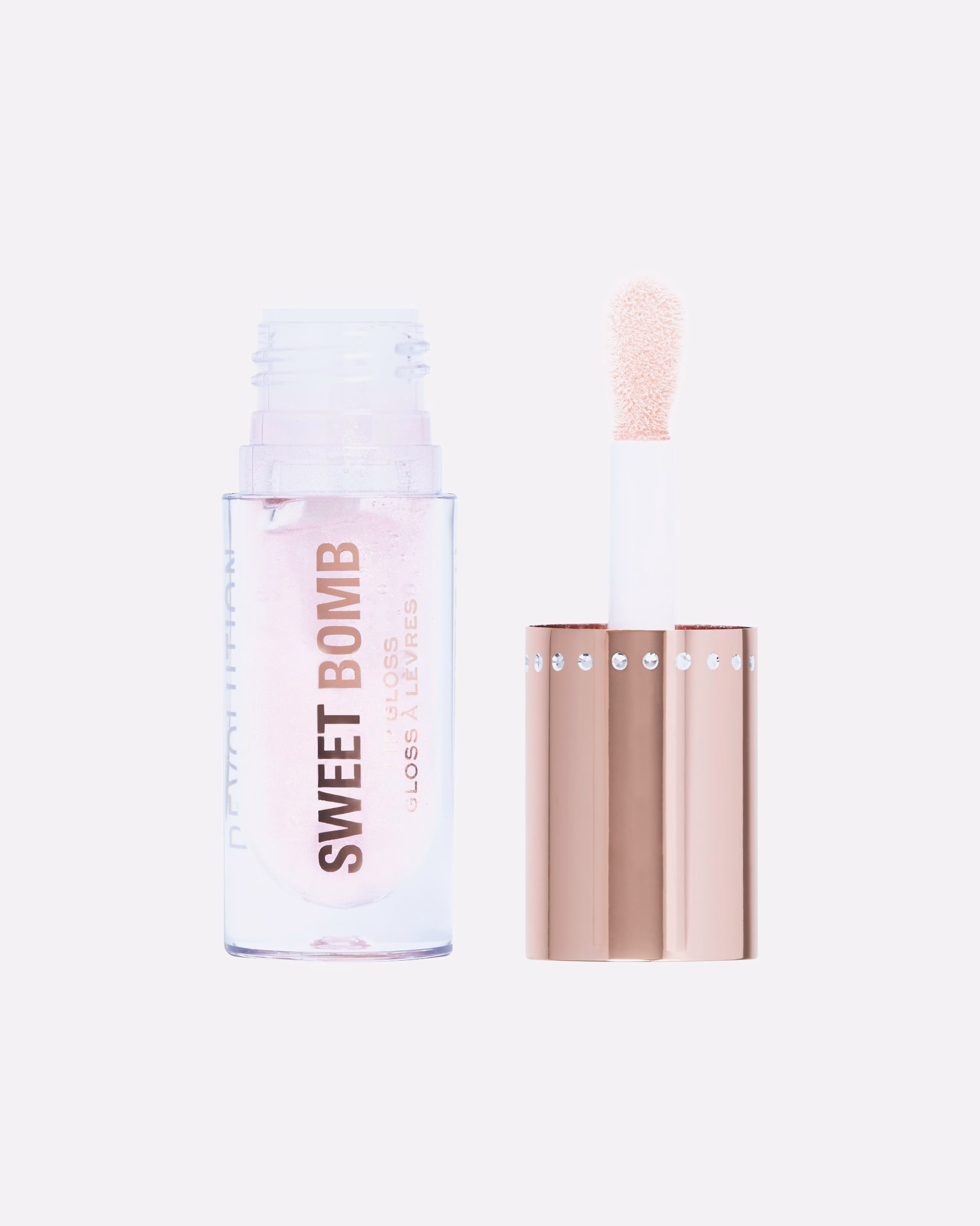 REVOLUTION Lipgloss Sweet Bomb Lip Gloss Candyfloss Pink Glitter