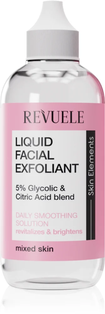 Revuele Liquid Facial Exfoliant 5% Glycolic + Citric Acid blend peeling serum for combination skin