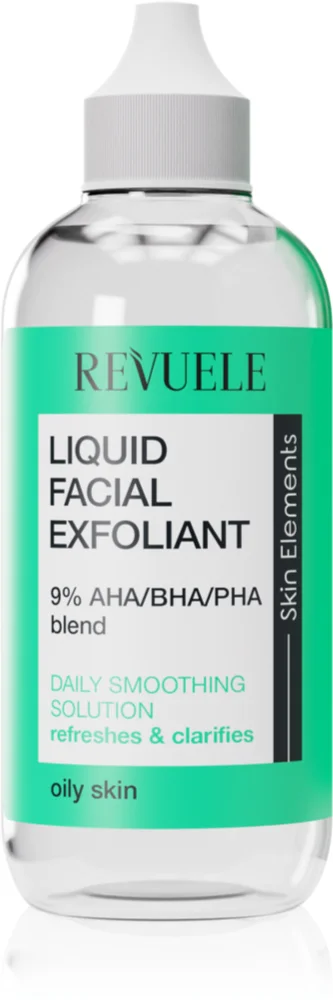 Revuele Liquid Facial Exfoliant 9% AHA/BHA/PHA blend peeling serum for oily skin