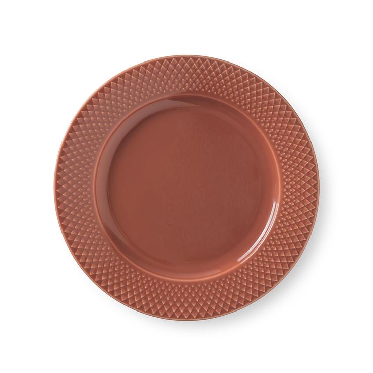 lyngby-porcelan Rhombe Plate Terracotta