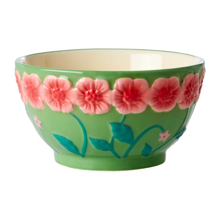Rice Embossed Flower Ceramic bowl Ø12cm