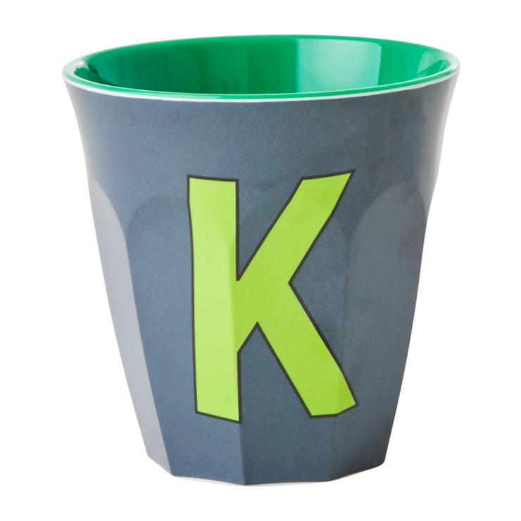 Rice melamine cup medium letter K 30 cl