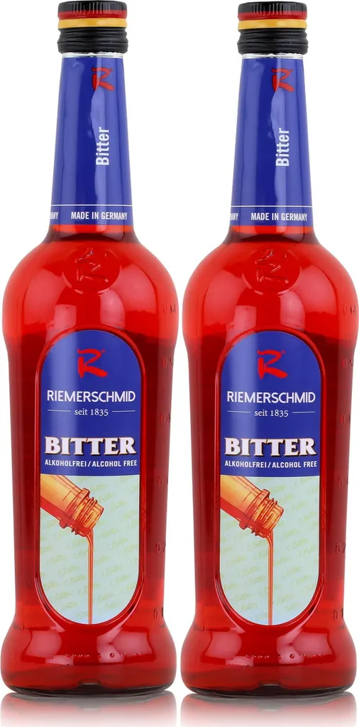 Riemerschmid Bar-Sirup Bitter Alkoholfrei 0,7L- Cocktails Milchshakes (2er Pack)