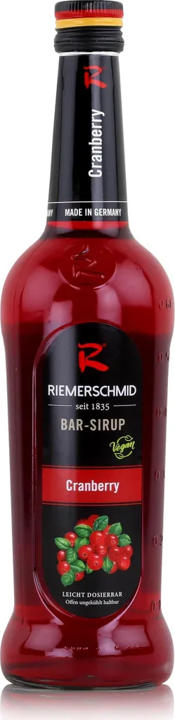 Riemerschmid Bar-Sirup Cranberry 0,7L - Cocktails Milchshakes (1er Pack)
