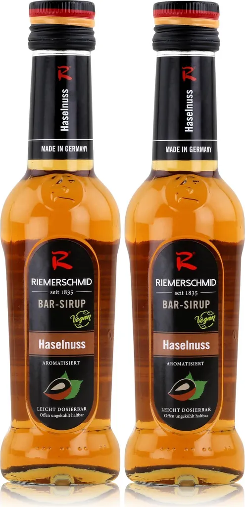 Riemerschmid Bar-Sirup Haselnuss 0,25L - Cocktails Milchshakes (2er Pack)