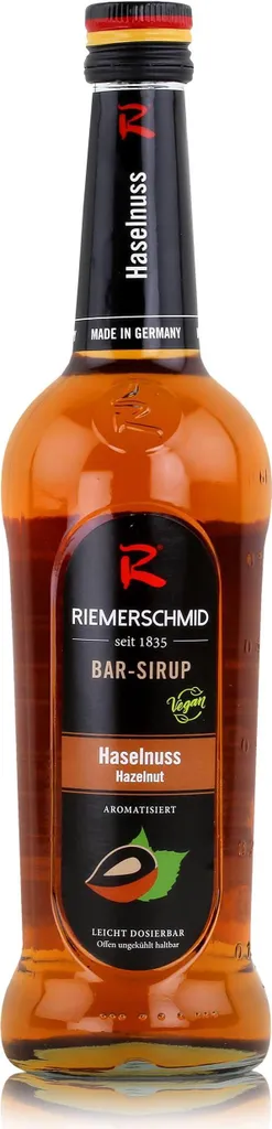 Riemerschmid Bar-Sirup Haselnuss 0,7L - Cocktails Milchshakes (1er Pack)