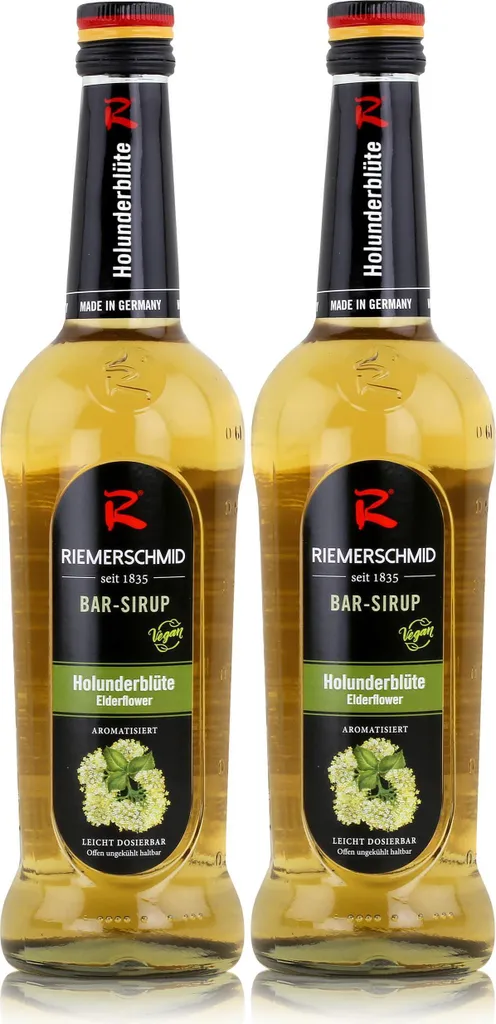 Riemerschmid Bar-Sirup Holunderblüte 0,7L - Cocktails Milchshakes (2er Pack)