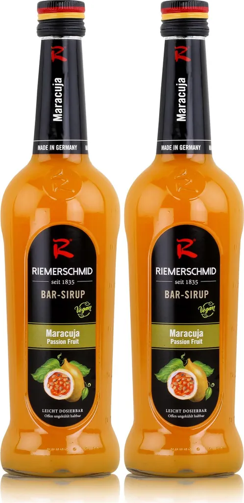 Riemerschmid Bar-Sirup Maracuja 0,7L - Cocktails Milchshakes (2er Pack)